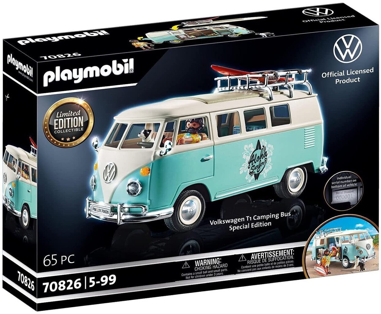 70826 PLAYMOBIL matkailuauto Volkswagen T1 - erikoisversio hinta ja tiedot | LEGOT ja rakennuslelut | hobbyhall.fi