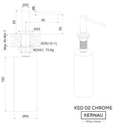 Kernau KSD 02 Chrome annostelija hinta ja tiedot | Kernau Kodin remontointi | hobbyhall.fi