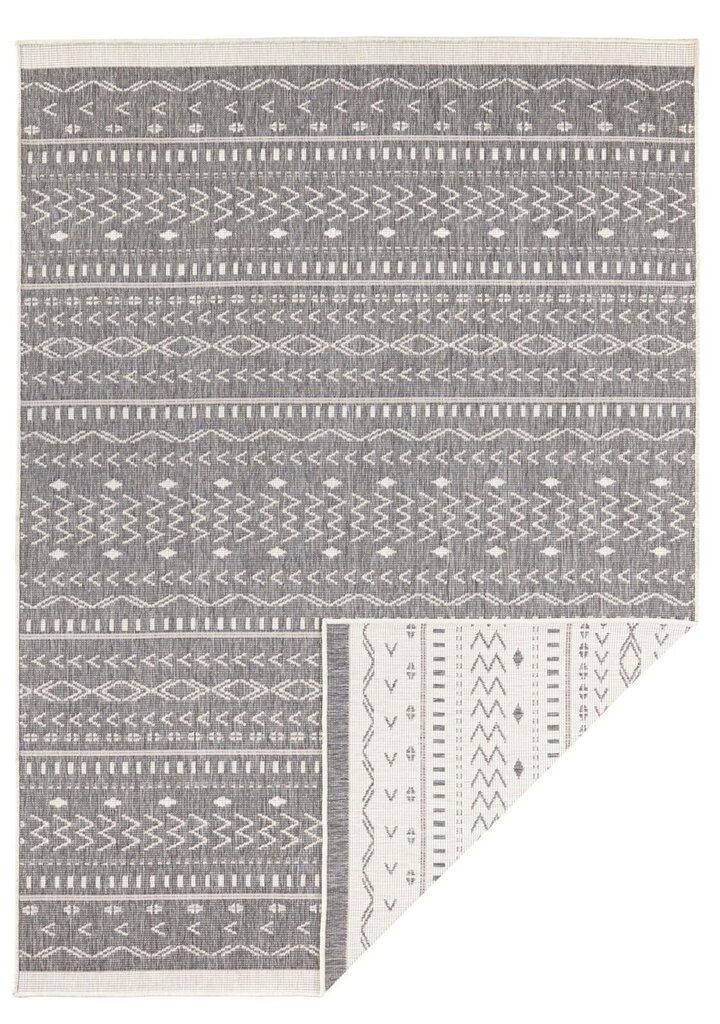 Northrugs Kuba -matto, kaksipuoleinen, ulkokäyttöön 80 x 250 cm, harmaa / kerma hinta ja tiedot | Isot matot | hobbyhall.fi