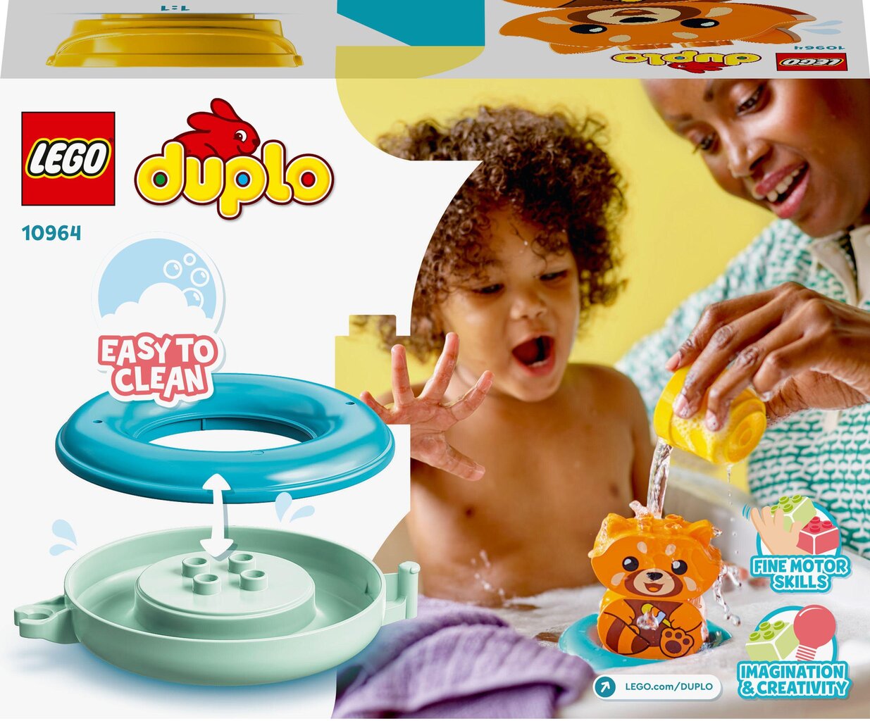 10964 LEGO® DUPLO Hauskoihin kylpyhetkiin: kelluva kultapanda hinta ja tiedot | LEGOT ja rakennuslelut | hobbyhall.fi