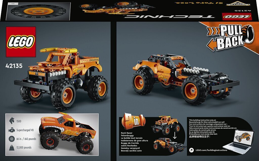 42135 LEGO® Technic Monster Jam El Toro Loco hinta ja tiedot | LEGOT ja rakennuslelut | hobbyhall.fi