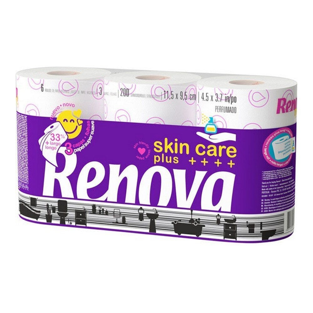 Renova Skin Care WC-paperirullat (6 kpl) hinta ja tiedot | WC-paperit ja talouspaperit | hobbyhall.fi