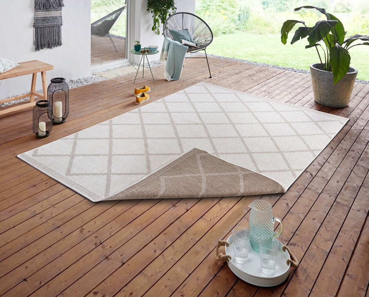 Northrugs Corsica -matto, 150x80 cm, beige hinta ja tiedot | Isot matot | hobbyhall.fi