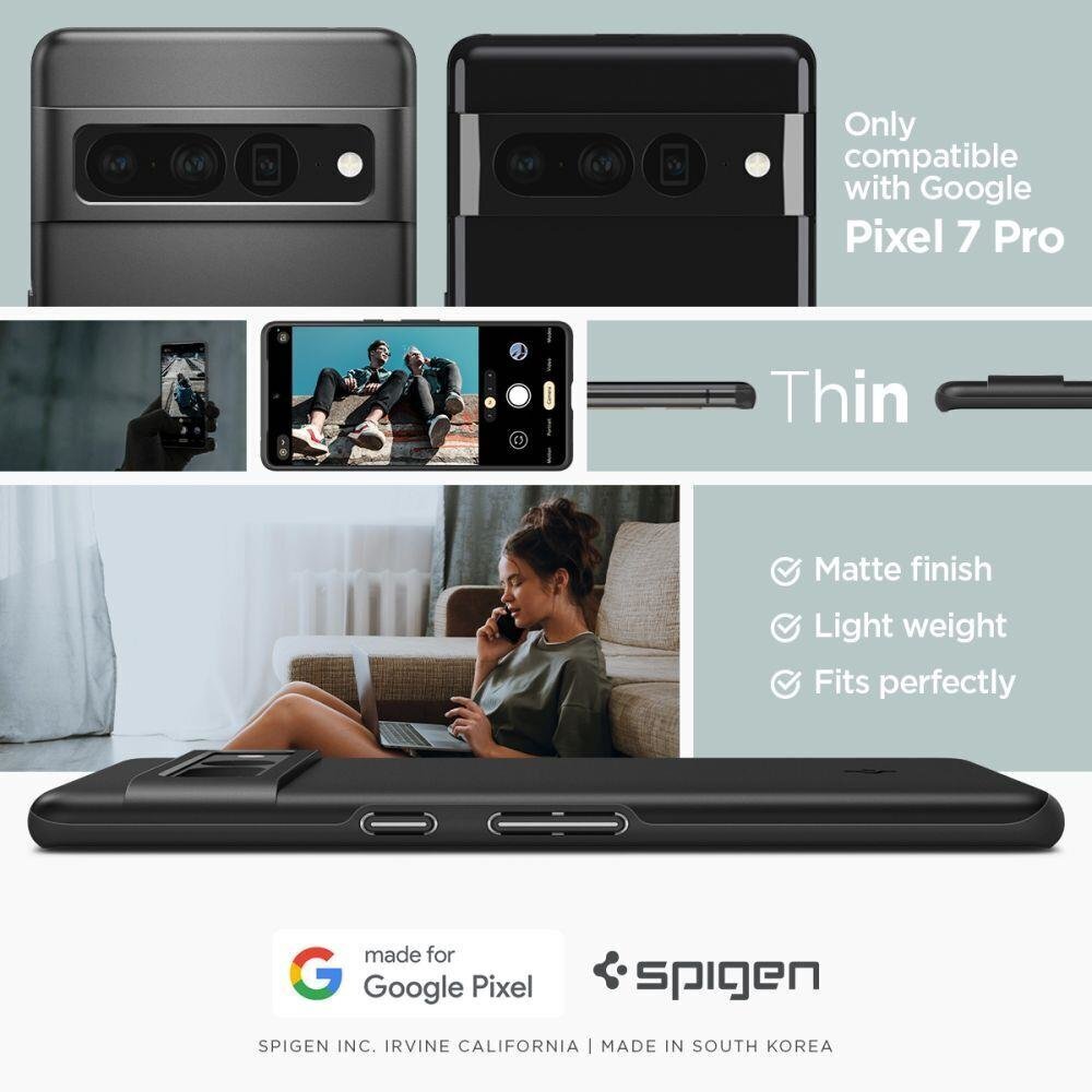 Spigen Thin Fit suojakuori Google Pixel 7 Pro black hinta ja tiedot | Puhelimen kuoret ja kotelot | hobbyhall.fi