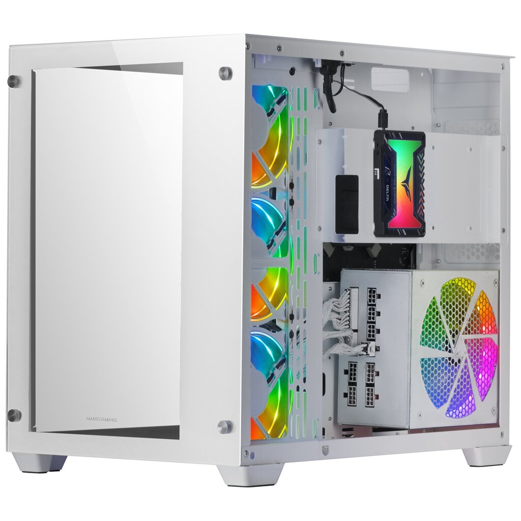 MARS GAMING MCV3 Ultra Gaming XXL PC Case E-ATX / White hinta ja tiedot | Tietokonekotelot | hobbyhall.fi