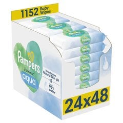 PAMPERS Harmonie Aqua Pure kosteat vauvapyyhkeet, 1152 kpl hinta ja tiedot | Vauvojen kosteuspyyhkeet | hobbyhall.fi