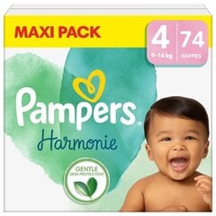 PAMPERS Harmonie Maxipakkaus, koko 4, 9-14 kg, 74 kpl hinta ja tiedot | Vaipat | hobbyhall.fi