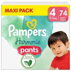 PAMPERS Harmonie Pants Maxi Pack, koko 4, 9-15kg, 74 kpl hinta ja tiedot | Vaipat | hobbyhall.fi