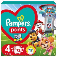 PAMPERS Pants Paw Patrol (Ryhmä Hau) -vaipat, koko 4, 9-15 kg, 72 kpl hinta ja tiedot | Vaipat | hobbyhall.fi