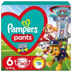 PAMPERS Pants Paw Patrol (Ryhmä Hau) -vaipat, koko 6, 14-19 kg, 60 kpl hinta ja tiedot | Vaipat | hobbyhall.fi