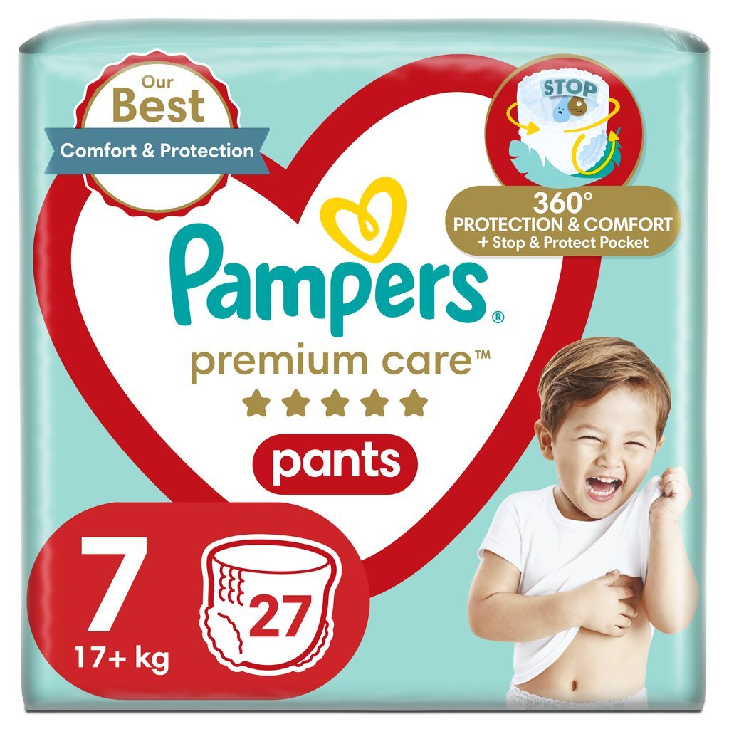 PAMPERS Premium Care housuvaipat, koko 7, 17+kg, 27 kpl hinta ja tiedot | Vaipat | hobbyhall.fi