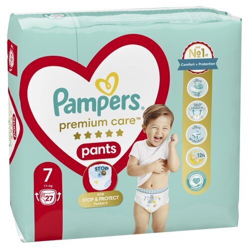 PAMPERS Premium Care housuvaipat, koko 7, 17+kg, 27 kpl hinta ja tiedot | Vaipat | hobbyhall.fi