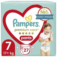PAMPERS Premium Care housuvaipat, koko 7, 17+kg, 27 kpl hinta ja tiedot | Vaipat | hobbyhall.fi