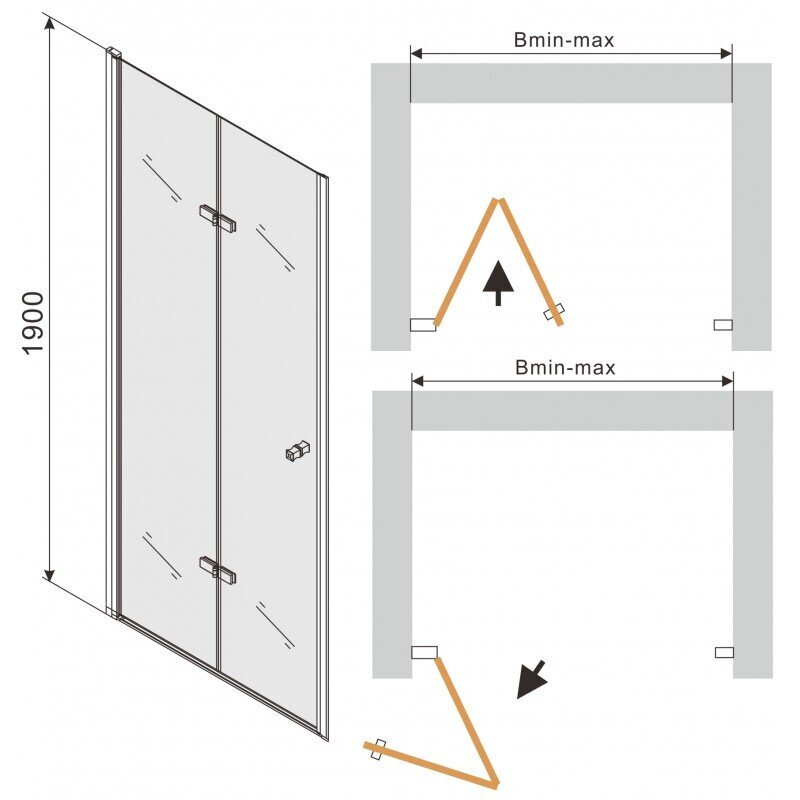 Suihkuovi Mexen Lima 70,80,90,100,110,120x190 cm, harmaa hinta ja tiedot | Suihkuseinät ja -ovet | hobbyhall.fi