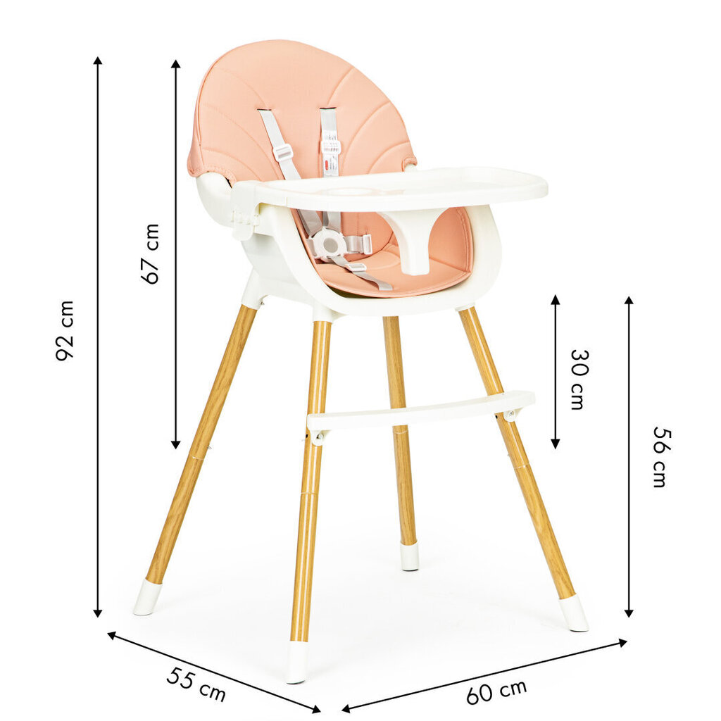 Ecotoys syöttötuoli 2in1, roosa hinta ja tiedot | Syöttötuolit | hobbyhall.fi