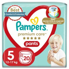 PAMPERS Premium Care Pants -housuvaipat, koko 5, 12-17 kg, 20 kpl hinta ja tiedot | Vaipat | hobbyhall.fi