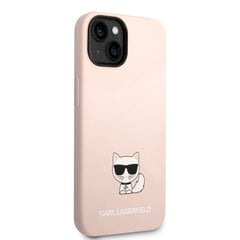 Karl Lagerfeld Liquid Silicone Choupette -suojakuori iPhone 14 Plus -puhelimelle, vaaleanpunainen hinta ja tiedot | Puhelimen kuoret ja kotelot | hobbyhall.fi
