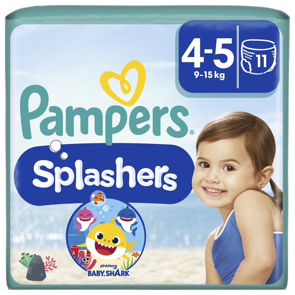 PAMPERS Pants Splashers -uimavaipat, koko 4, 9-15 kg, 11 kpl hinta ja tiedot | Vaipat | hobbyhall.fi