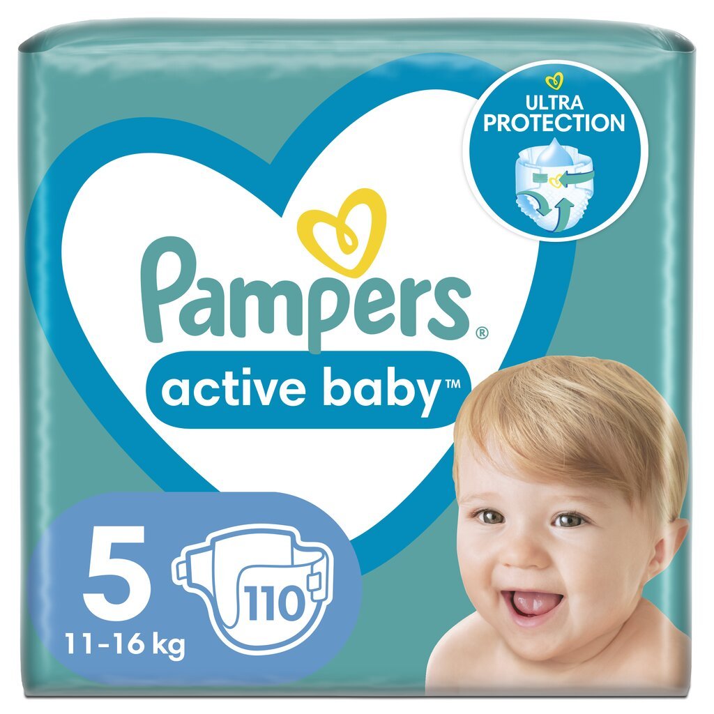 Pampers Active Baby Mega Pack 5 koko, 11-16 kg, 110 kpl. hinta ja tiedot | Vaipat | hobbyhall.fi