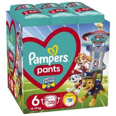 Pampers Pants Paw Patrol (Ryhmä Hau) -housuvaipat, koko 6, 14-19 kg, 120 kpl hinta ja tiedot | Vaipat | hobbyhall.fi