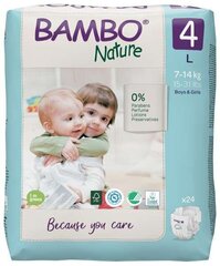 Orgaaniset housuvaipat BAMBON NATURE 4 (714+kg), 24 kpl hinta ja tiedot | Bambo Lapset | hobbyhall.fi