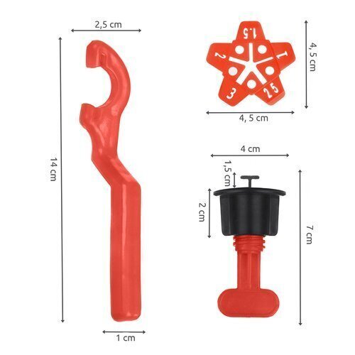 Laattojen tasoitusjärjestelmä 150 kpl + avaimet hinta ja tiedot | Käsityökalut | hobbyhall.fi