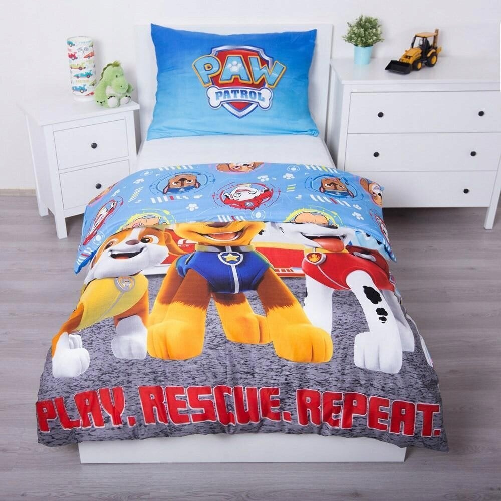 Lasten vuodevaatteet 140x200 Paw Patrol (Ryhmä Hau) Paw Chase hinta ja tiedot | Pussilakanat | hobbyhall.fi