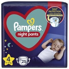 Pampers Yöhousut VP S4 25 kpl hinta ja tiedot | Vaipat | hobbyhall.fi