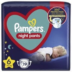 Pampers Yöhousut VP S6 19 kpl hinta ja tiedot | Vaipat | hobbyhall.fi