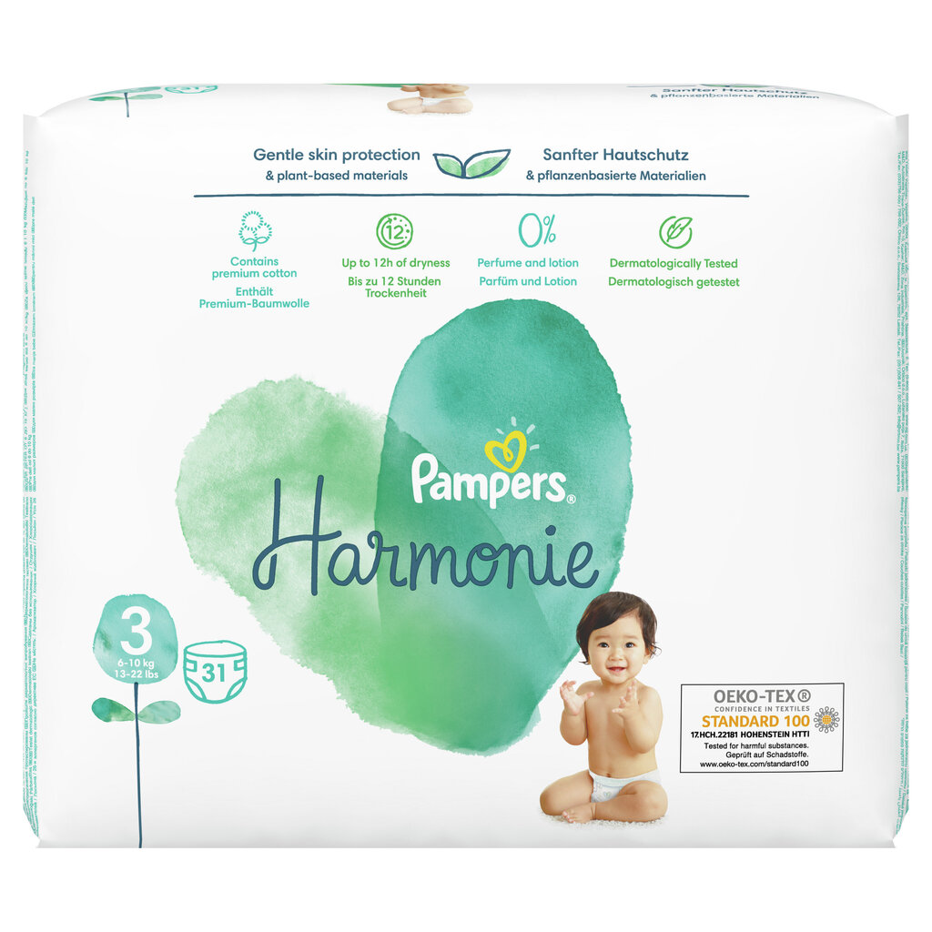 Vaipat Pampers Harmonie VP S3, 31 kpl hinta ja tiedot | Vaipat | hobbyhall.fi