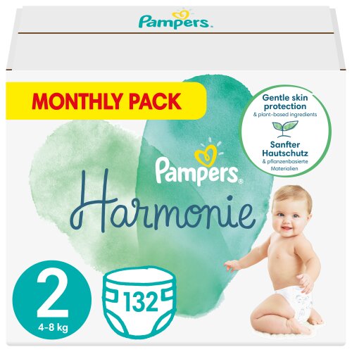 Pampers Harmonie koko 2, 132 vaipat, 4kg-8kg. hinta ja tiedot | Vaipat | hobbyhall.fi