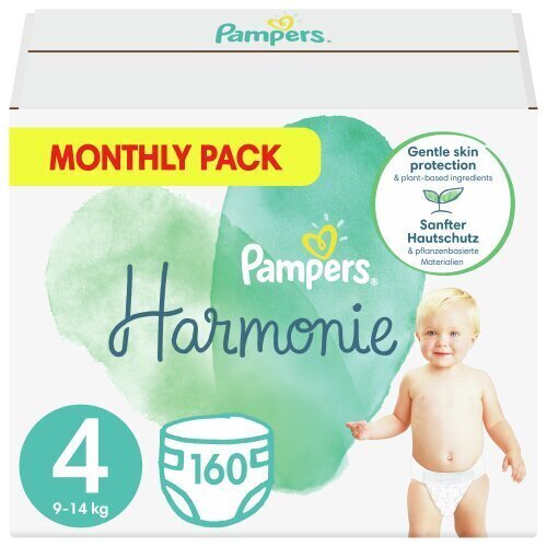 Vaipat Pampers Harmonie, koko 4, 9-14 kg, 160 kpl, Monthly pack hinta ja tiedot | Vaipat | hobbyhall.fi