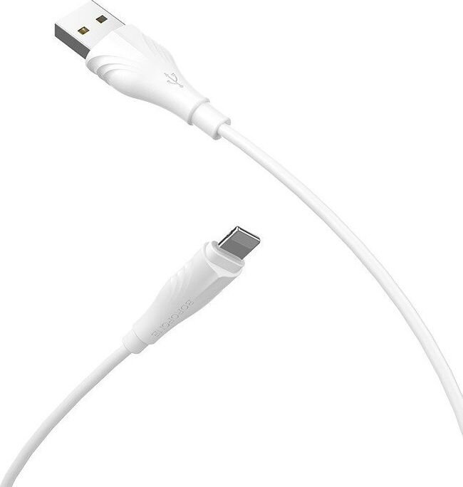 Borofone-kaapeli BX18 Optimal - USB Lightning - 2 metriä, valkoinen hinta ja tiedot | Puhelinkaapelit | hobbyhall.fi