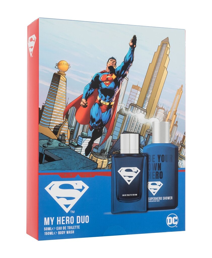 DC Comics Superman Setti EDT50ml + 150ml suihkugeeli hinta ja tiedot | Lasten hajusteet | hobbyhall.fi