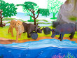 Safari villieläinhahmot (7 kpl) matolla ja tarvikkeilla hinta ja tiedot | Kehittävät lelut | hobbyhall.fi