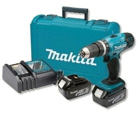 Makita DHP453RFE, 18V Akkuiskupora-ruuvimeisseli hinta ja tiedot | Akkuporakoneet ja ruuvinvääntimet | hobbyhall.fi