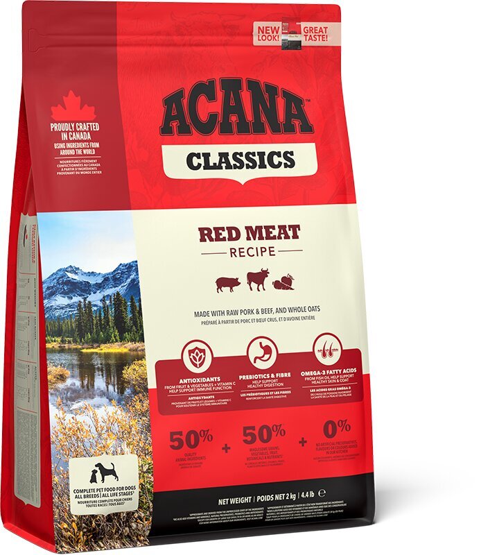 Acana Classic Red, Koirien kuivaruoka 2 kg. hinta ja tiedot | Koiran kuivaruoka | hobbyhall.fi