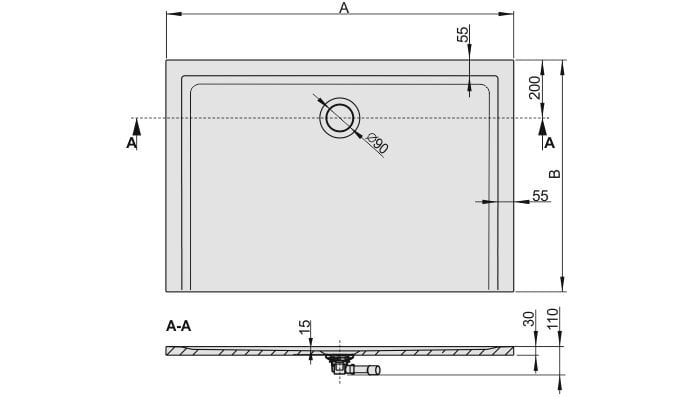 Suihkuallas Sanplast Space Mineral BM / Space 80x110x1,5, liukumaton pinta, valkoinen hinta ja tiedot | Suihkualtaat | hobbyhall.fi