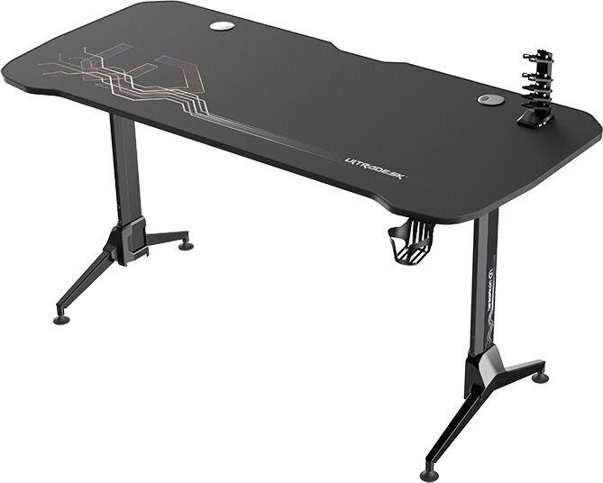 Ultradesk Grand Black, mustan värinen / värikäs pelipöytä hinta ja tiedot | Tietokonepöydät ja työpöydät | hobbyhall.fi