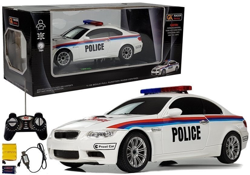 Poliisiauto kaukosäätimellä 1:18 hinta ja tiedot | Poikien lelut | hobbyhall.fi