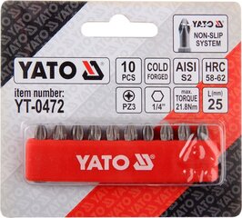 Yato, Suutinsarja PZ3x25mm 1/4", 10kpl hinta ja tiedot | Käsityökalut | hobbyhall.fi