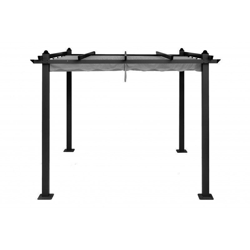 4living Perugia, Pergola sisäänvedettävällä katolla, 3x3x2,3 m, musta hinta ja tiedot | Puutarhapaviljongit | hobbyhall.fi