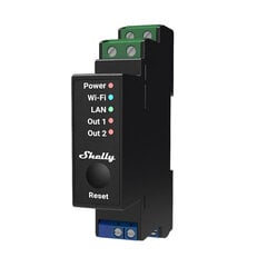 Shelly 2-kanavainen älyrele Wi-Fi/Bluetooth/LAN Shelly PRO 2PM hinta ja tiedot | Turvajärjestelmien ohjaimet | hobbyhall.fi