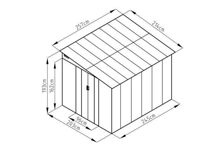 Metallinen työkaluvaja Helsinki 7x8 Harmaa hinta ja tiedot | Piharakennukset | hobbyhall.fi