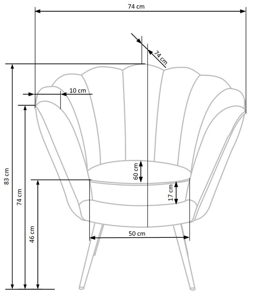 Amorino, sinisen/kultaisen värinen hinta ja tiedot | Nojatuolit | hobbyhall.fi