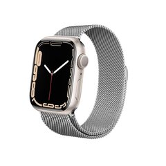 Crong Milano teräsranneke Apple Watchiin 42/44/45 mm, hopea hinta ja tiedot | Älykellojen ja aktiivisuusrannekkeiden lisätarvikkeet | hobbyhall.fi