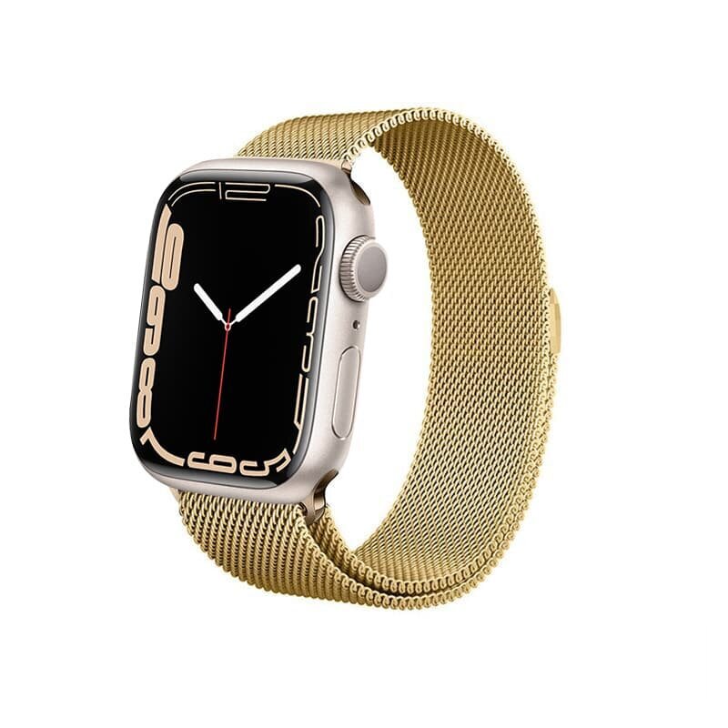 Crong Milano Steel Apple Watchille 42/44/45mm, kulta - hinta ja tiedot | Älykellojen ja aktiivisuusrannekkeiden lisätarvikkeet | hobbyhall.fi