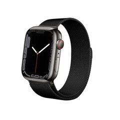 Crong Milano Steel Apple Watchille 42/44/45mm (musta) hinta ja tiedot | Älykellojen ja aktiivisuusrannekkeiden lisätarvikkeet | hobbyhall.fi
