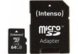 Intenso 3413490 64 GB microSDXC, Class 10, SD-Adapter hinta ja tiedot | Puhelimen muistikortit | hobbyhall.fi