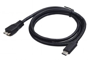 Tiedonsiirtokaapeli Gembird USB 3.0 Type-C (BM/CM), 1 m, musta hinta ja tiedot | Kaapelit ja adapterit | hobbyhall.fi